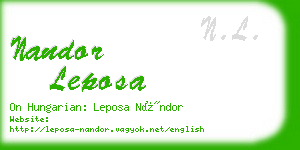 nandor leposa business card